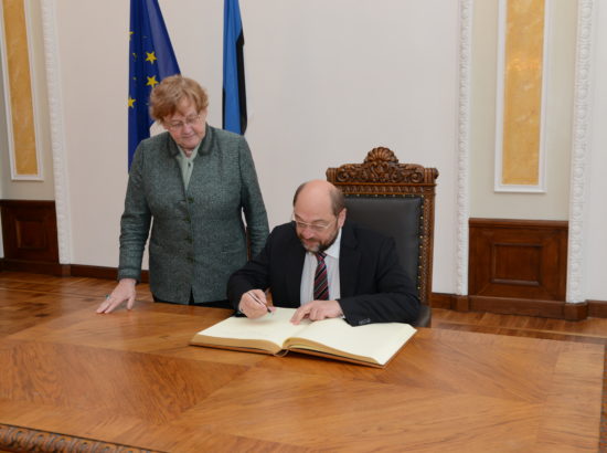 Riigikogu esimehe Ene Ergma kohtumine Euroopa Parlamendi esimehe Martin Schulziga.